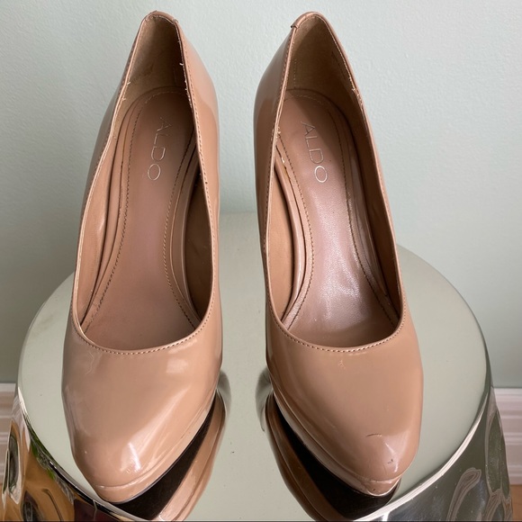 Aldo Nude/ Tan Platform Pumps Heels / Size US 6/ EUR 37 - Picture 4 of 6